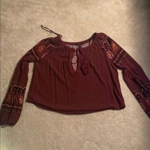 Maroon long sleeve with patterns